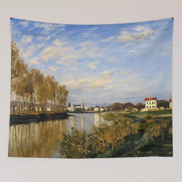 Item preview, Claude Monet Seine at Argenteuil Impressionist Landscape Print designed and sold by TheSoulOfArt.