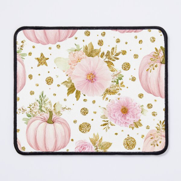 Item preview, Girly Pink Pumpkin And Gold Star Floral Pattern designed and sold by igraphixart.