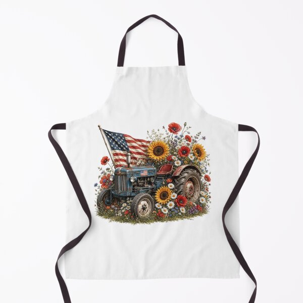 Item preview, Patriotic Farm Tractor with Sunflowers designed and sold by PetalGarden.