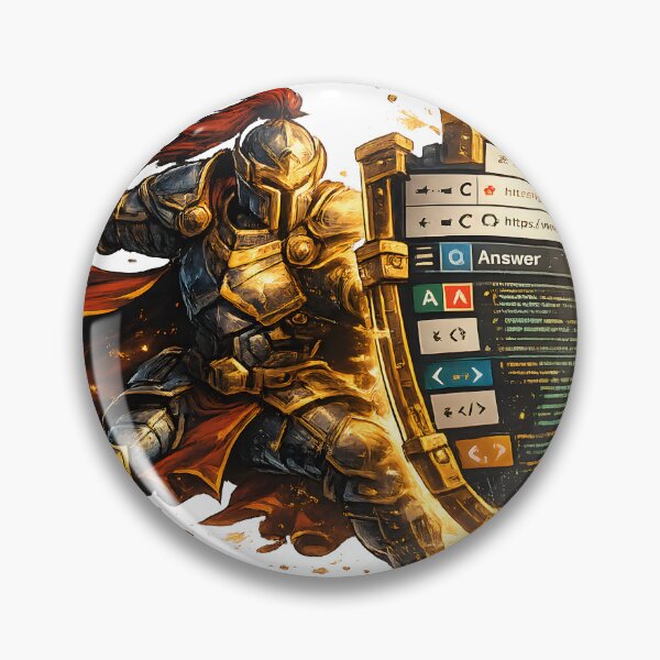 Item preview, Coding Knight – Fantasy Warrior with Browser Tab Shield Epic Retro Gaming Developer Design designed and sold by PenchalaPrabhas.