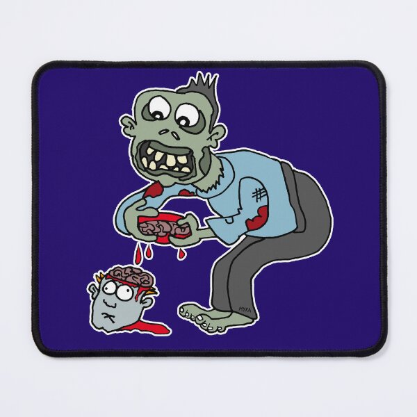 Item preview, Funny Zombie Squeezing Brains Cartoon | Halloween Office Meme designed and sold by MyxaART.