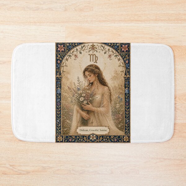 Item preview, Virgo Zodiac Maiden | Celtic Art Aesthetic | Medieval Fantasy Faux Embroidery Art designed and sold by doinitzart.