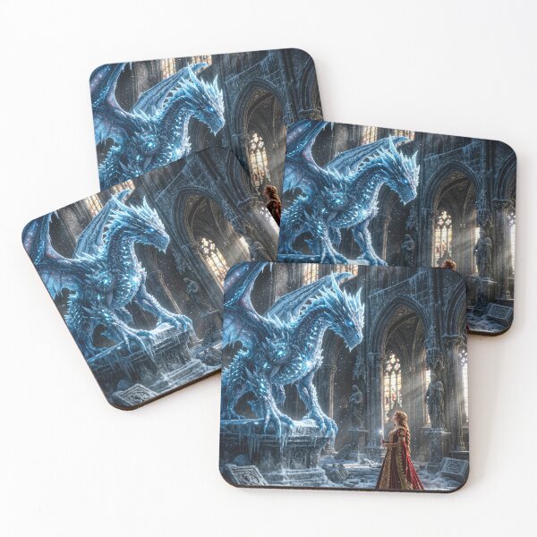 Item preview, Ice Dragon Guardian in Frozen Cathedral | Princess Fantasy Art designed and sold by DrakariArt.