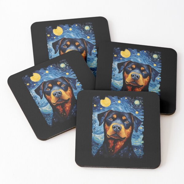 Item preview, Funny Rottweiler Starry Night Illustration Mom Dad Kids designed and sold by rafaeltto.