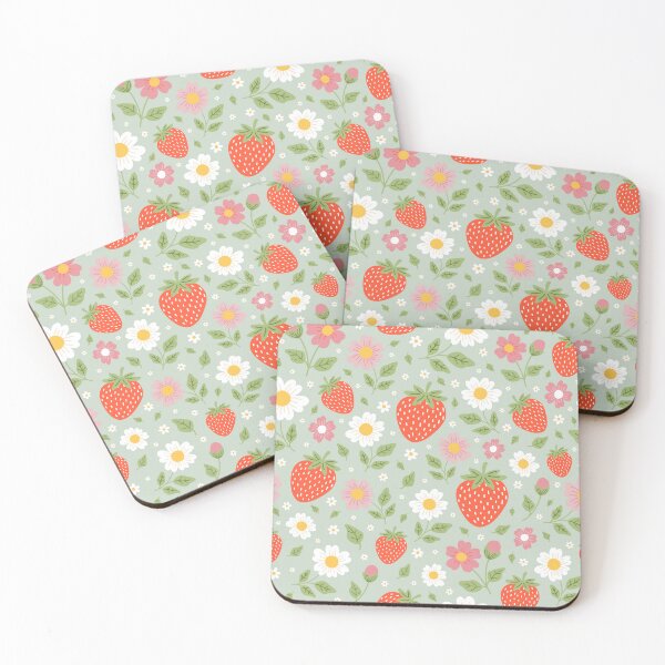 Item preview, Strawberry summer garden fruit daisy flowers designed and sold by Nicola-Rowe.