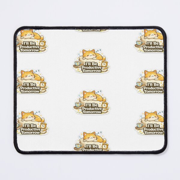 Item preview, I'll Be Productive Tomorrow Cute Lazy Cat Sticker | Funny Productivity Meme designed and sold by GenZStickerHub1.