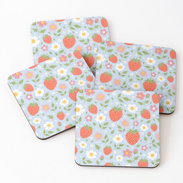 Item preview, Strawberry summer garden fruit daisy flowers designed and sold by Nicola-Rowe.