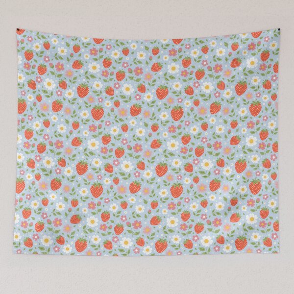 Item preview, Strawberry summer garden fruit daisy flowers designed and sold by Nicola-Rowe.