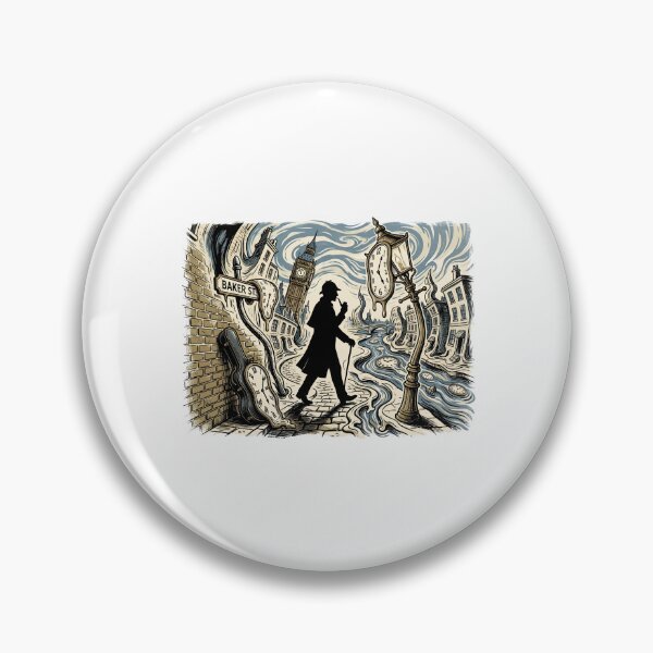 Item preview, Baker St Surreal Melting Clocks Sherlock Holmes Art designed and sold by Fenay Designs.