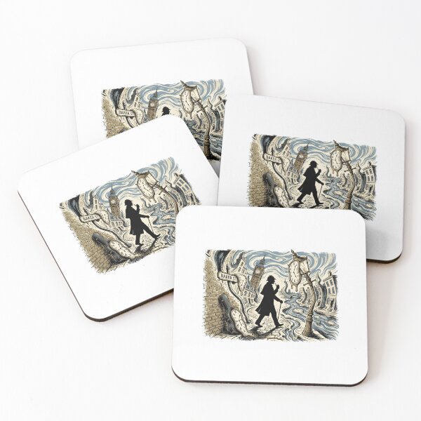 Item preview, Baker St Surreal Melting Clocks Sherlock Holmes Art designed and sold by Fenay Designs.