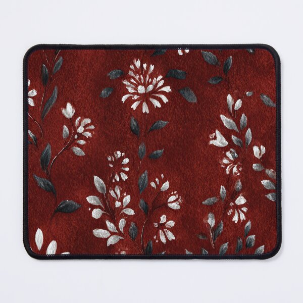 Item preview, White Ditsy Floral On Textured Burgundy Background designed and sold by igraphixart.