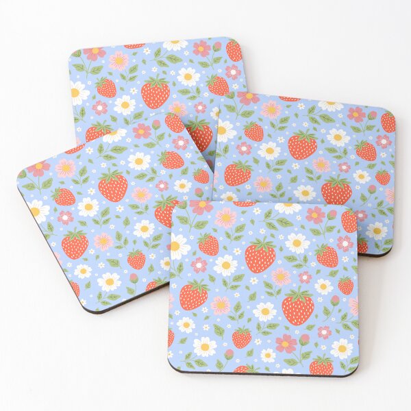 Item preview, Strawberry summer garden fruit daisy flowers designed and sold by Nicola-Rowe.