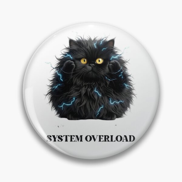 Item preview, Funny Cat Gift System Overload Black Cat Humor Developer Shirt designed and sold by Dev Mode.