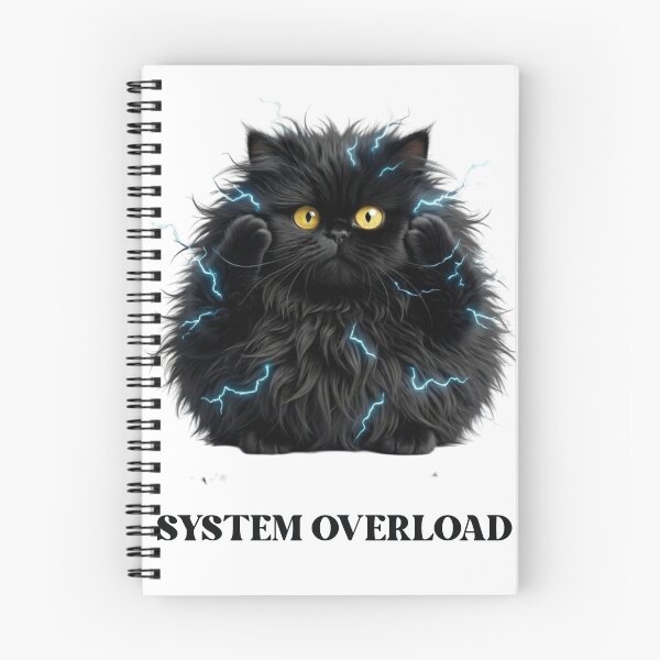 Item preview, Funny Cat Gift System Overload Black Cat Humor Developer Shirt designed and sold by Dev Mode.
