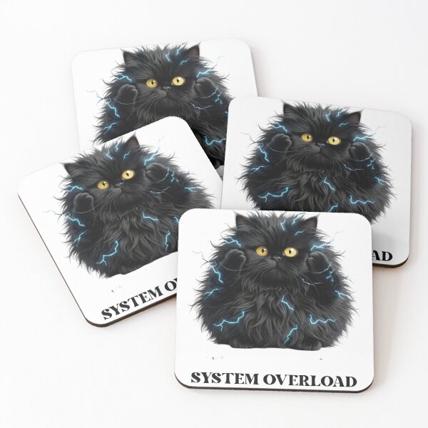 Item preview, Funny Cat Gift System Overload Black Cat Humor Developer Shirt designed and sold by Dev Mode.
