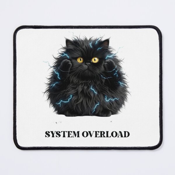 Item preview, Funny Cat Gift System Overload Black Cat Humor Developer Shirt designed and sold by Dev Mode.