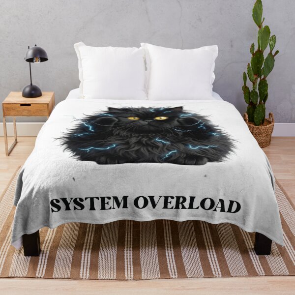 Item preview, Funny Cat Gift System Overload Black Cat Humor Developer Shirt designed and sold by Dev Mode.