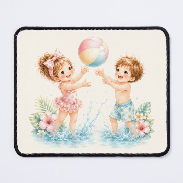 Item preview, Cute Summer Beach Ball Friends | Kawaii Kids Splashing Fun Illustration designed and sold by looplandger.