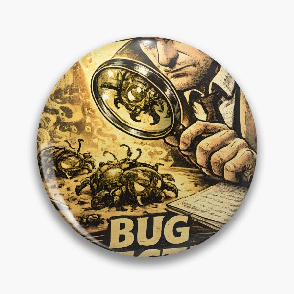 Item preview, : Noir Detective Examining Mysterious Bugs Through a Magnifying Glass – Vintage Comic Style Vector Artwork designed and sold by PenchalaPrabhas.