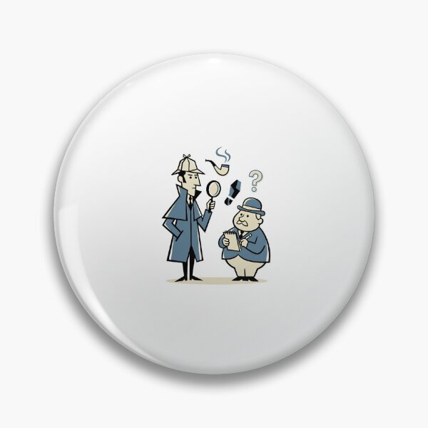 Item preview, Sherlock Holmes and Watson Retro Mid-Century Cartoon Art designed and sold by Fenay Designs.