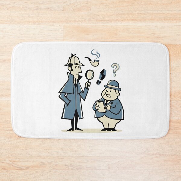 Item preview, Sherlock Holmes and Watson Retro Mid-Century Cartoon Art designed and sold by Fenay Designs.