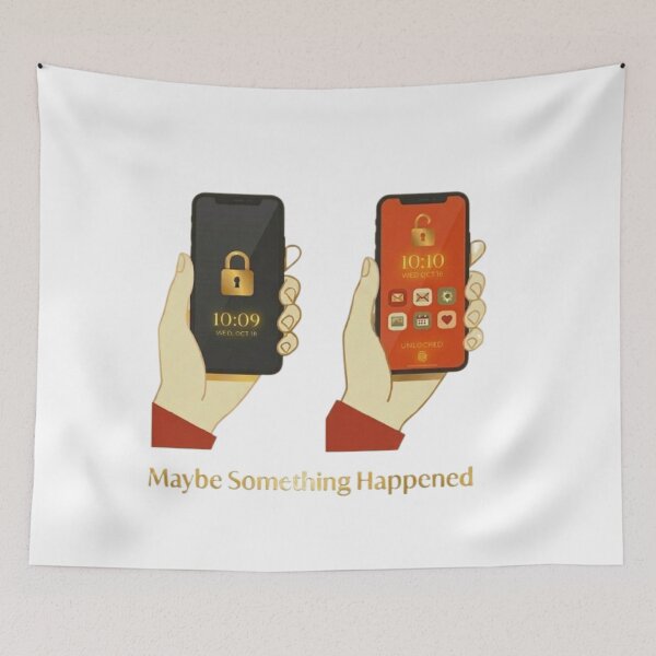 Item preview, Maybe Something Happened Funny Phone Addiction Checking Screen Illustration designed and sold by Northern Glow Art.