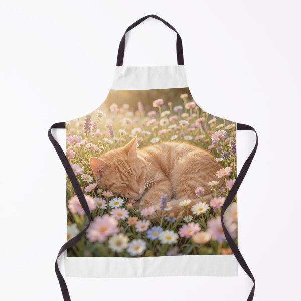 Item preview, Sleeping Ginger Cat | Floral Cottagecore Art designed and sold by Sibling Ink.