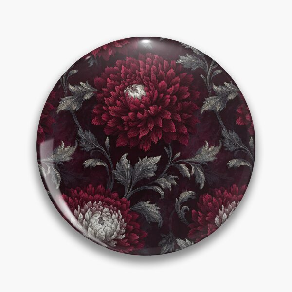 Item preview, Dark Gothic Chrysanthemum And Silver Leaf Pattern designed and sold by igraphixart.