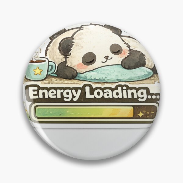 Item preview, Energy Loading Panda Sticker | Cute Tired Panda Productivity Meme designed and sold by GenZStickerHub1.