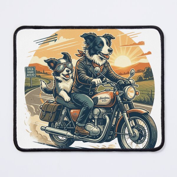 Item preview, Border Collie Motorcycle Rider – Born to be Wild Dog Tee designed and sold by 88 Design.