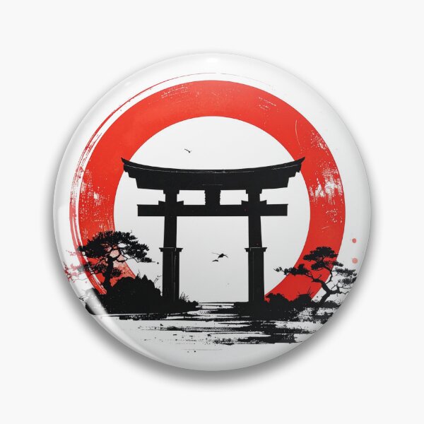 Item preview, Japanese Torii Gate and Rising Sun Minimalist Art designed and sold by MikenosukeStudio.