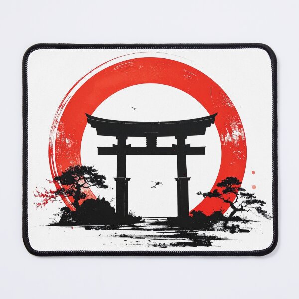 Item preview, Japanese Torii Gate and Rising Sun Minimalist Art designed and sold by MikenosukeStudio.
