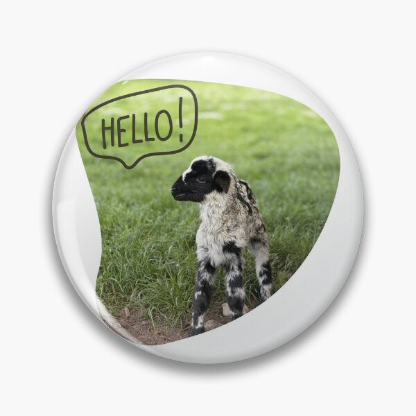 Item preview, Cute Lamb Saying Hello | Funny Black and White Baby Sheep designed and sold by SimplyContry.