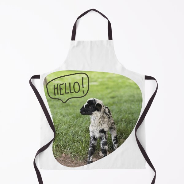 Item preview, Cute Lamb Saying Hello | Funny Black and White Baby Sheep designed and sold by SimplyContry.