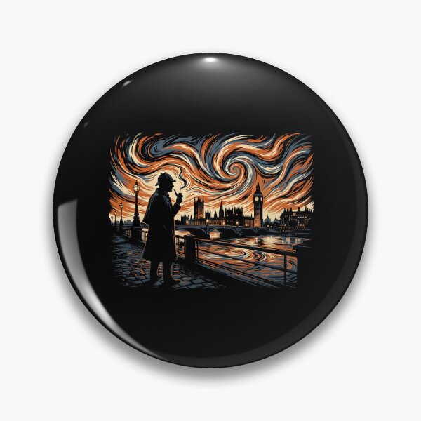 Item preview, Starry Night Sherlock Holmes Big Ben London Painting Art designed and sold by Fenay Designs.