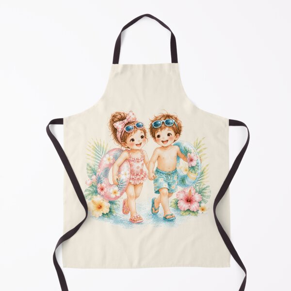 Item preview, Cute Summer Beach Friends | Kawaii Kids with Tropical Swim Rings designed and sold by looplandger.