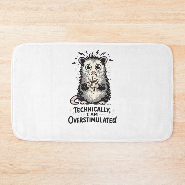 Item preview, Technically I Am Overstimulated — Funny Opossum Coffee Anxiety Art designed and sold by AbderraimArt.