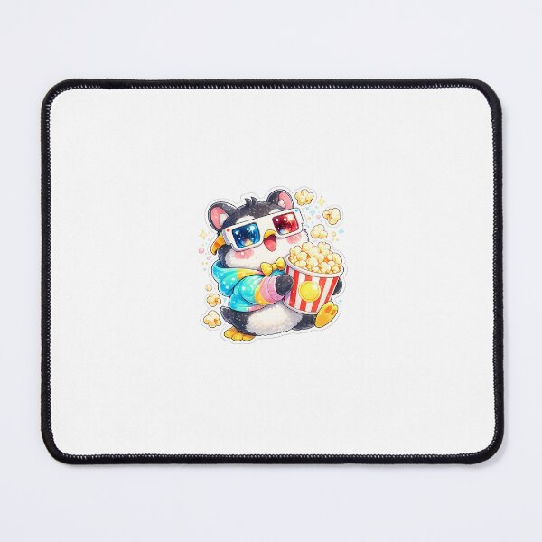 Item preview, Popcorn Penguin – Movie Night Kawaii Sticker designed and sold by blossomfun.