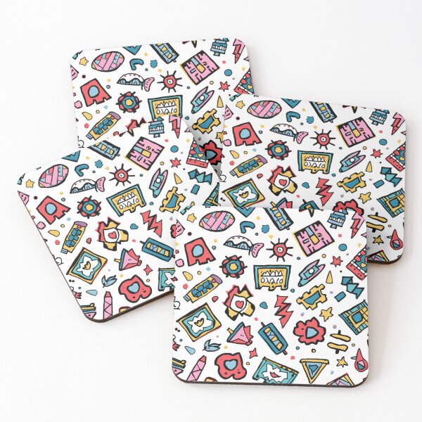Item preview, Retro Craft & Stationery Doodle Pattern – Colourful Creative Icons Design designed and sold by My Gluten Free Life UK.