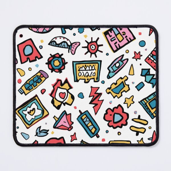 Item preview, Retro Craft & Stationery Doodle Pattern – Colourful Creative Icons Design designed and sold by My Gluten Free Life UK.