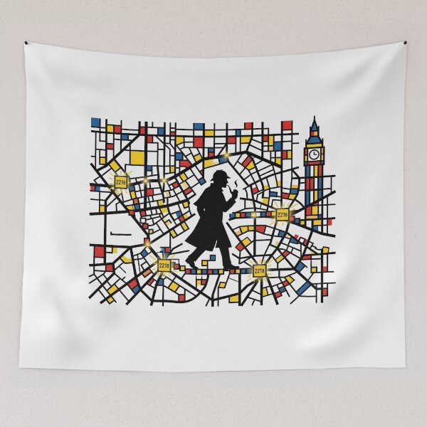 Item preview, 221B Baker Street London Map Abstract Sherlock Holmes Art designed and sold by Fenay Designs.
