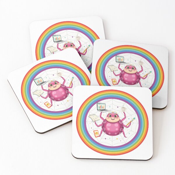 Item preview, Very Busy Spider Rainbow Cartoon Funny Multitasking Design designed and sold by RBToper.