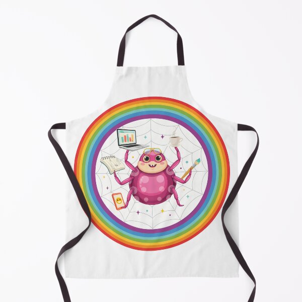 Item preview, Very Busy Spider Rainbow Cartoon Funny Multitasking Design designed and sold by RBToper.