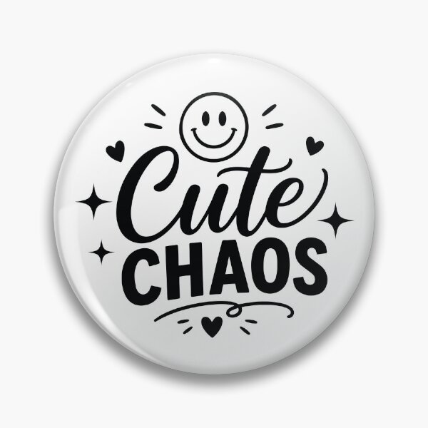 Item preview, Cute Chaos Smiley Face Hand Lettering Black and White Doodle Design designed and sold by PnrArtDesign.