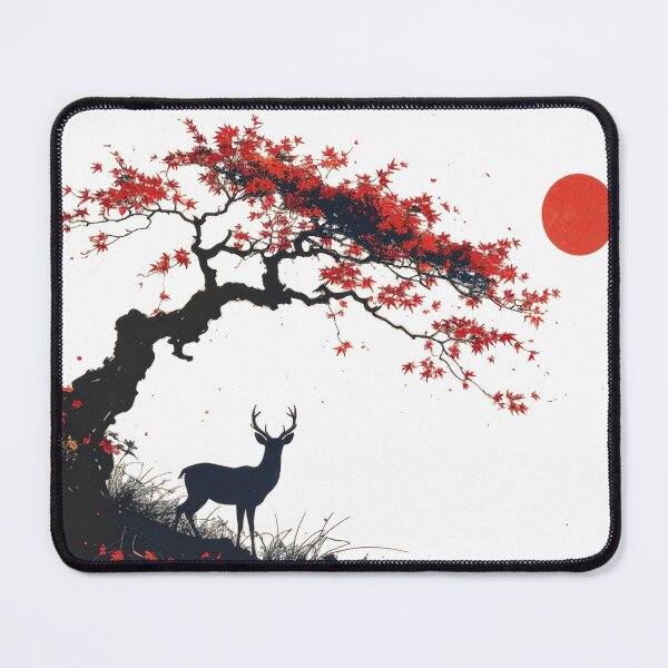 Item preview, Autumn Maples and Sacred Deer Japanese Art designed and sold by MikenosukeStudio.