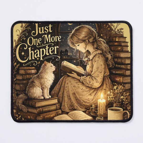 Item preview, Just One More Chapter – Cozy reading time with cat designed and sold by thirtyonestars.