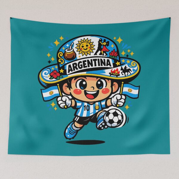 Item preview, Argentina Soccer 2026 Football Mascot | Argentine fan art | Argentina flag designed and sold by Youngkev-arts.