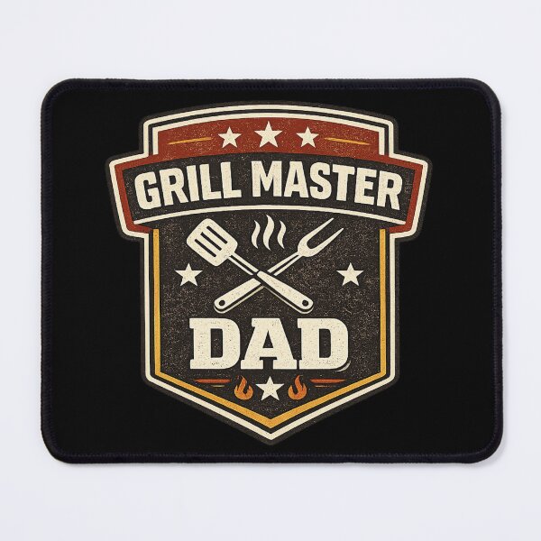 Item preview, Grill Master Dad BBQ Badge designed and sold by Snedsdigital.