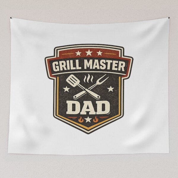 Item preview, Grill Master Dad BBQ Badge designed and sold by Snedsdigital.
