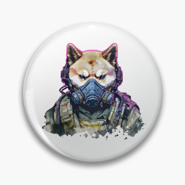 Item preview, Cyberpunk Shiba Inu Tactical Gas Mask designed and sold by 77Clover.